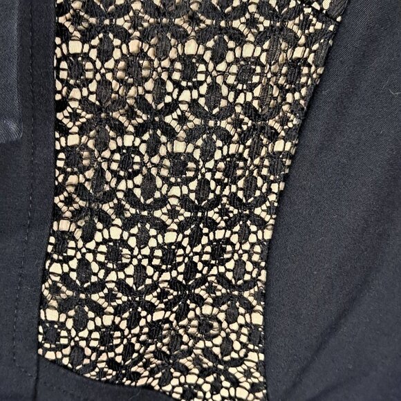 Star by Julien McDonald US Size 4 Black Button Up Shirt Dress Lace Accent NWOT - Picture 5 of 11